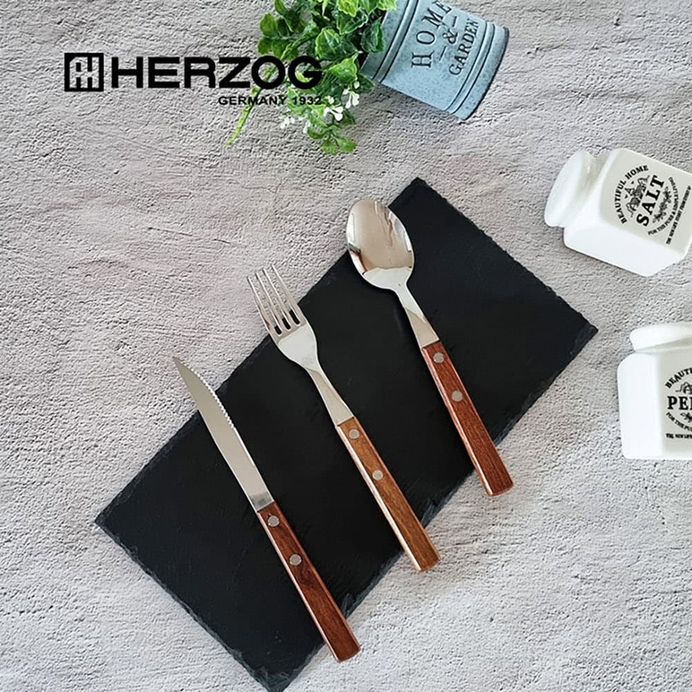 독일 헤르조그(HERZOG) 우드 핸들 커트러리 3P세트 CP-016