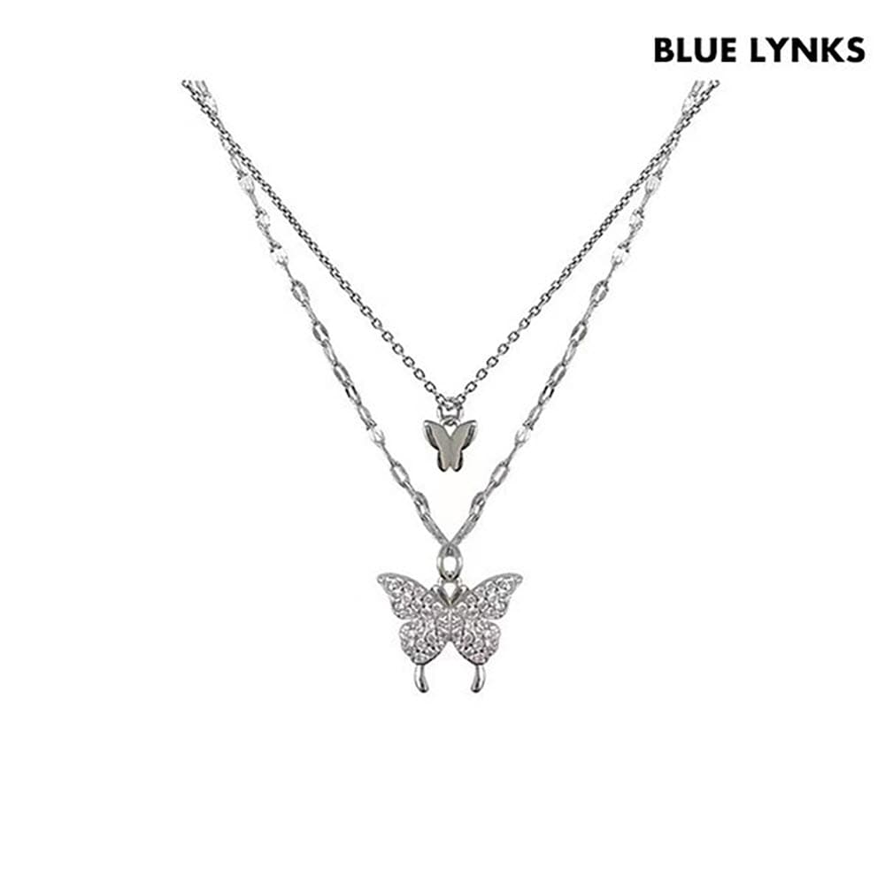 블루링스 URJ 실버 S925 나비 더블레이어 목걸이 BRM-URJ01