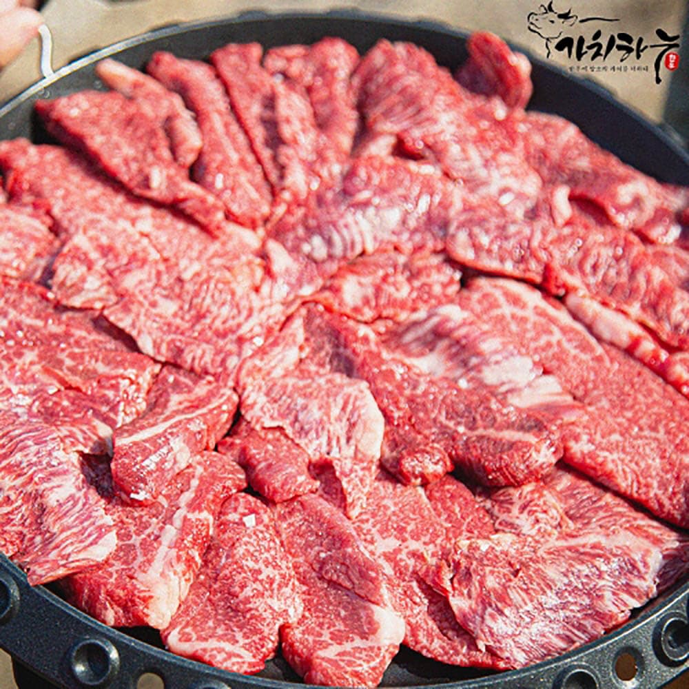 가치하누 1++한우투뿔 모듬한판 (앞치마살+업진안살+삼각살)900g