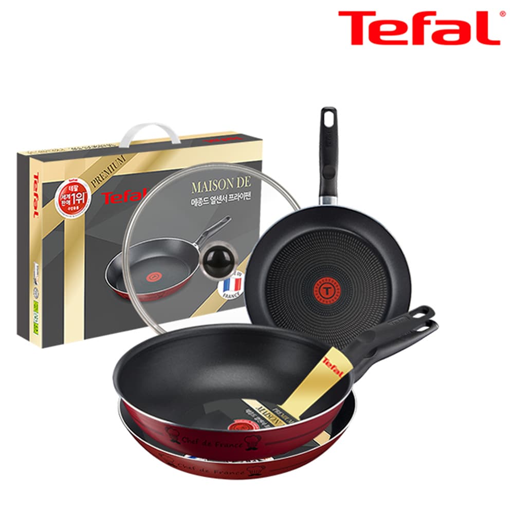 테팔 메종드 열센서 프리미엄 프라이팬 26cm+28cm+멀티팬 28cm+유리뚜껑 CT1-MFP2628W28G