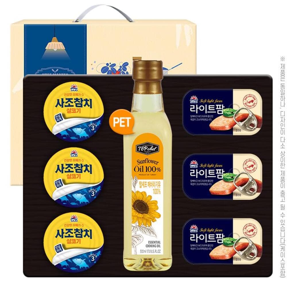 탑셰프페트해바라기유 사조참치3P 라이트팜3P(7종)