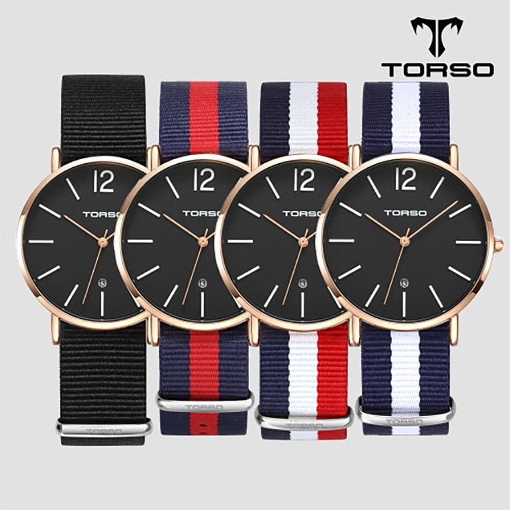 토르소 도로스 데이트 워치 남성 나토 밴드 시계 T101M-RB-N(색상 택1)
