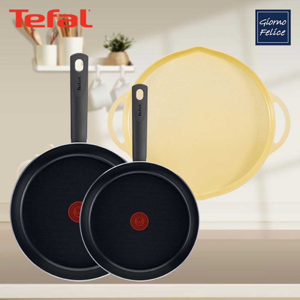 테팔 초코브라우니 티타늄 프라이팬 24cm+30cm+죠르노펠리체 인덕션 멀티 그리들 34cm 옐로 TFC-CB430IGY