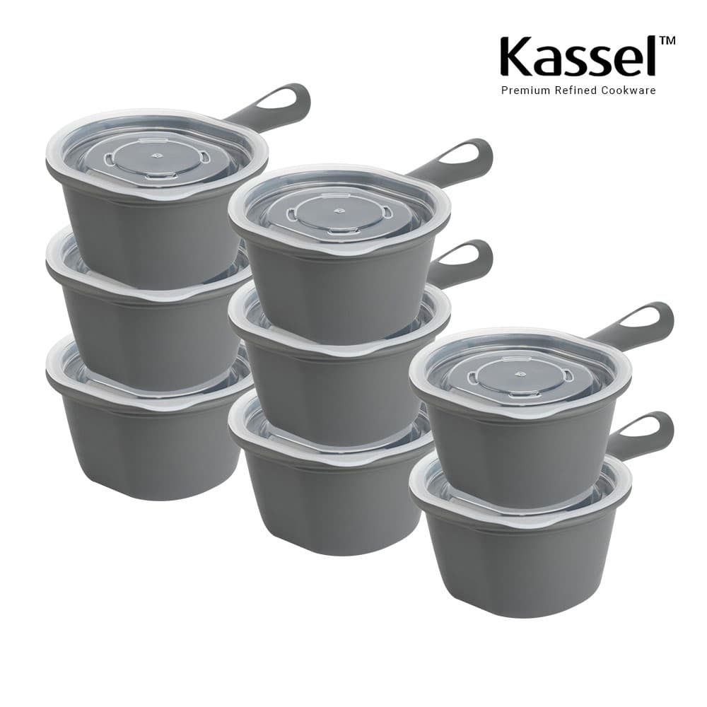 카셀 국내생산 퓨어린 다용도(햇밥용기, 레저용기) 손잡이 용기 275ml- 8종16p세트 그레이