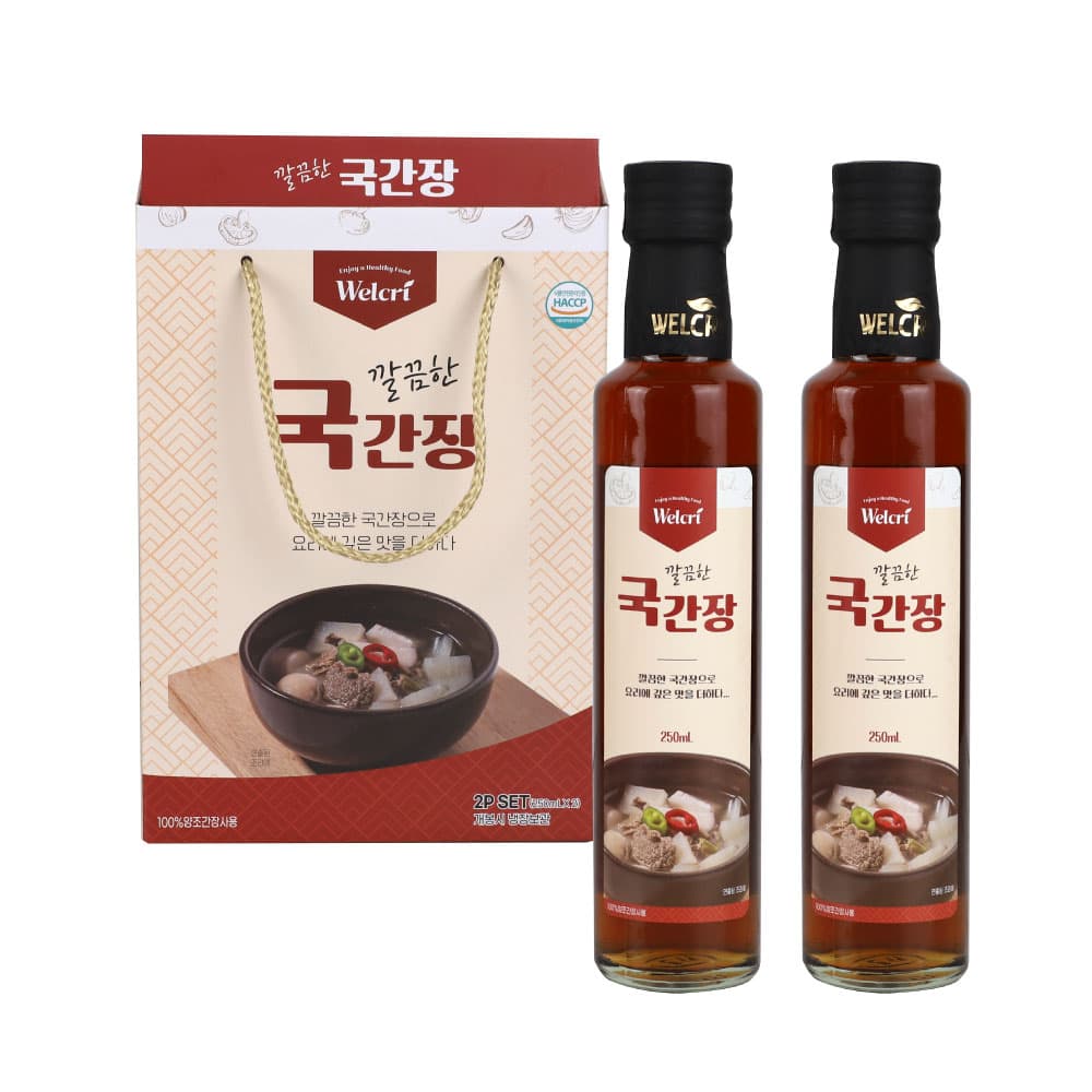 웰크리 깔끔한 국간장 250ml 2개