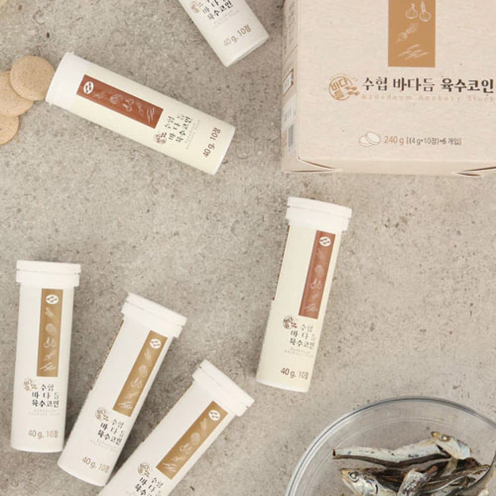 수협 바다듬 육수코인 (4g*10정*2개)/국내산 멸치와 야채로 만든 육수코인