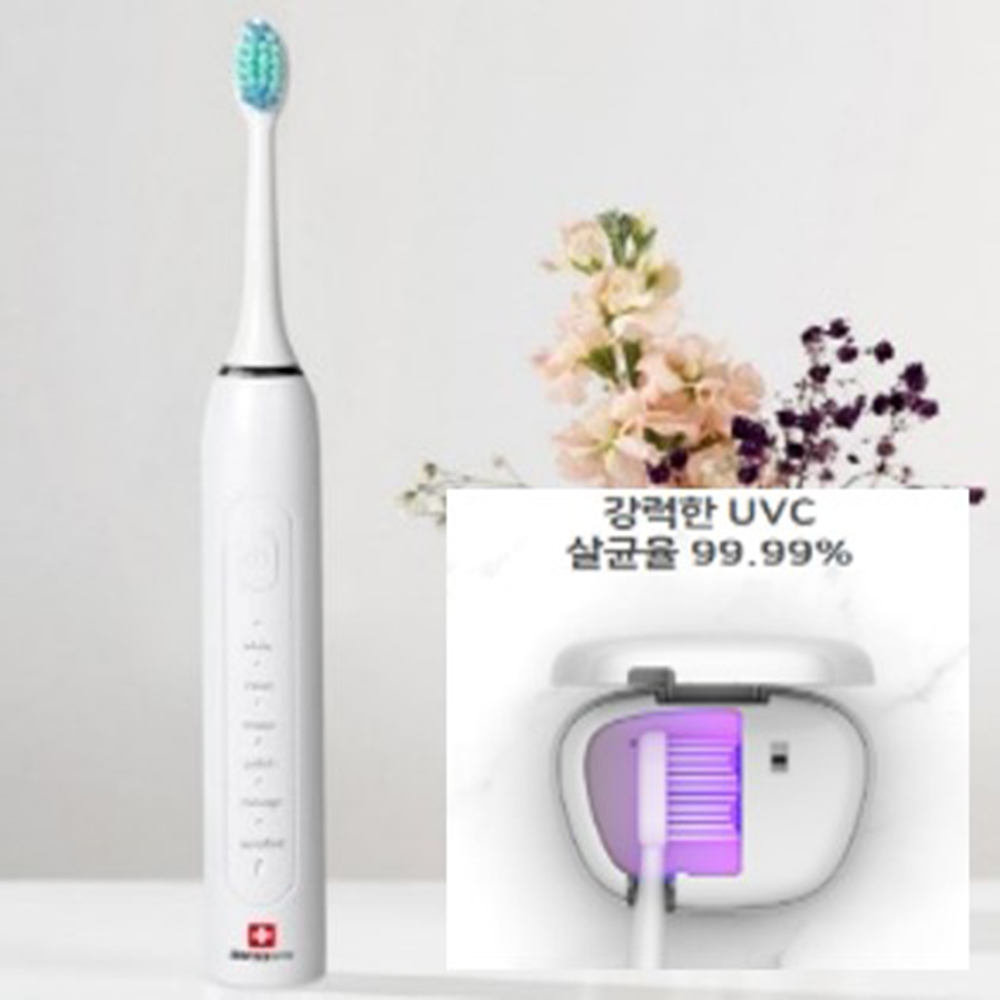 스위스윈 충전식 음파전동칫솔 +칫솔모2p WIN-800T+UVC LED 휴대용살균기 세트 상세이미지