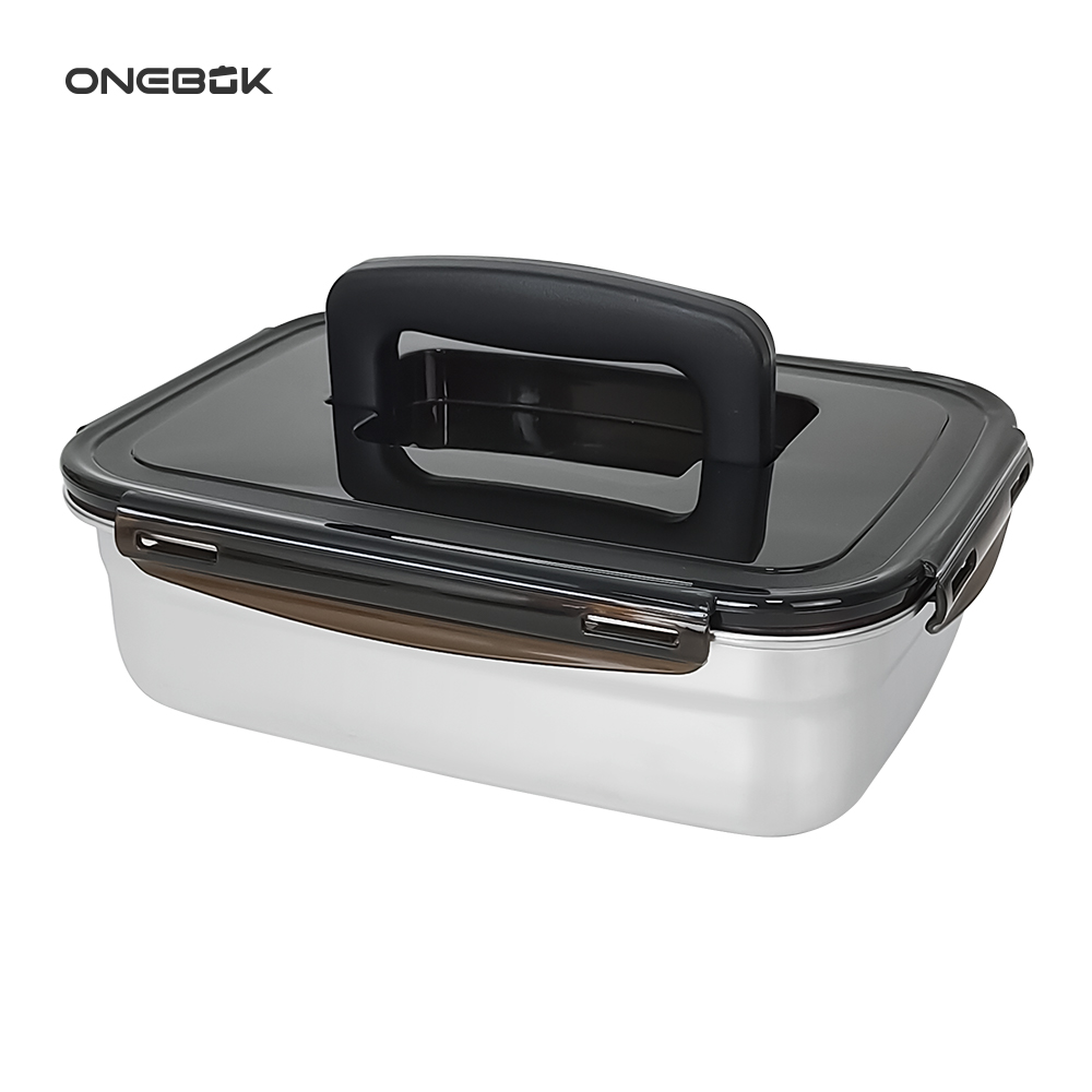 ONEBOK 스테인레스 밀폐용기 손잡이형 2500ml 상세이미지