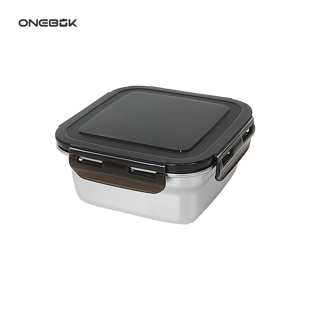 ONEBOK 스테인레스 밀폐용기 정사각형 550ml 상세이미지