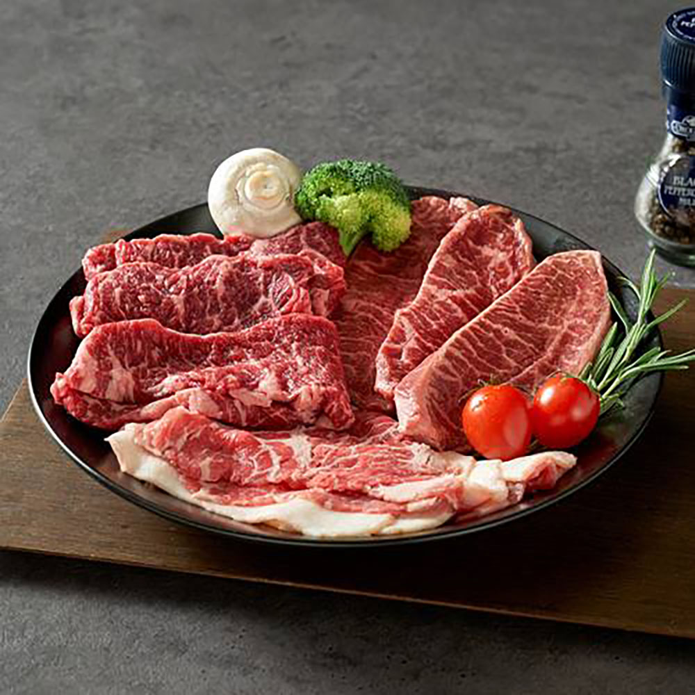 에이징그라운드 블랙앵거스 소고기 모둠 600g (우삼겹200g+등심200g+부채살200g) 상세이미지